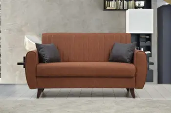 Divan 2-ulësesh që shndërrohet në shtrat, Atelier del Sofa, ngjyrë e kuqe qeramike (Tile Red)