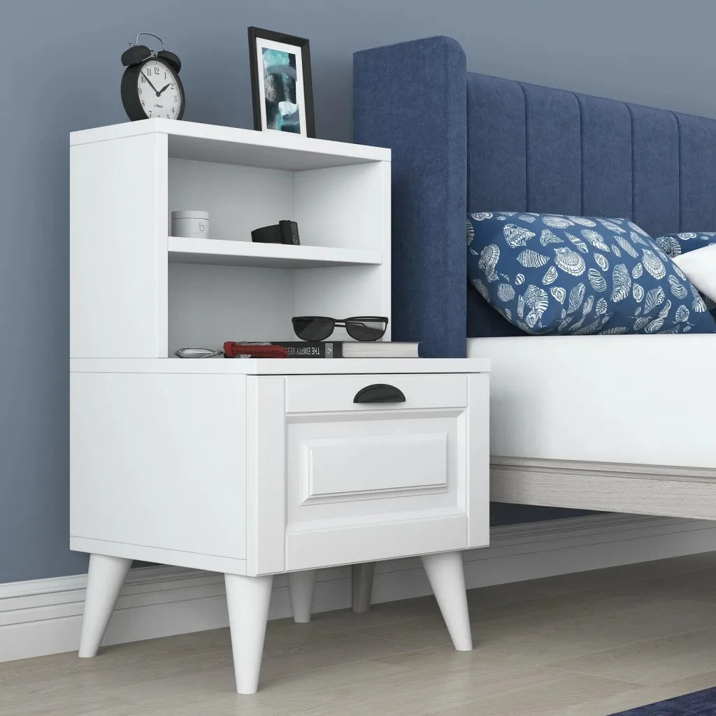 Komodinë natës Hanah Home, BD105 - 2785, e bardhë - 1