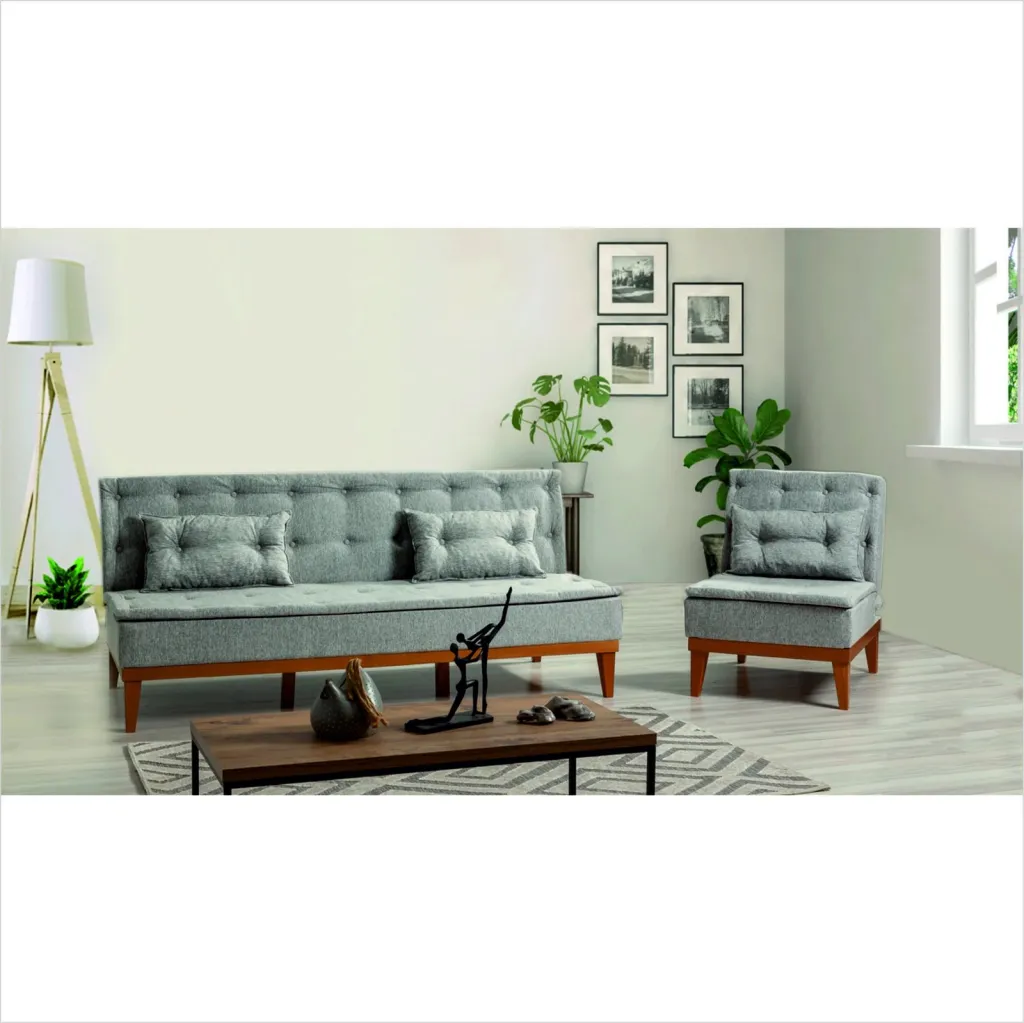 Set divan-krevat Atelier del Sofa, ngjyrë gri, Fuoco-TKM03-1008 - 1