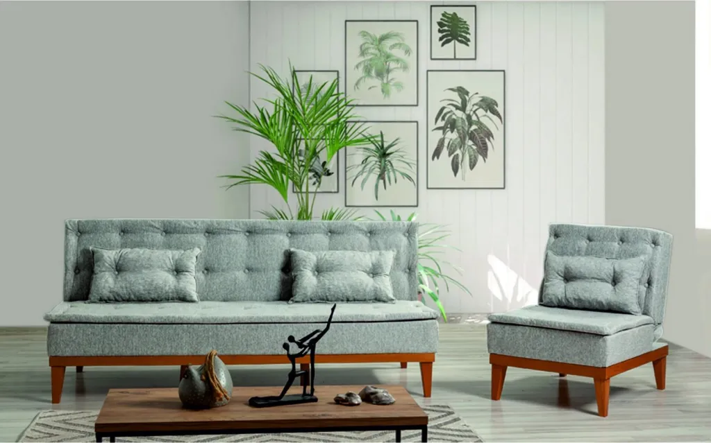Set divan-krevat Atelier del Sofa, ngjyrë gri, Fuoco-TKM03-1008 - 2