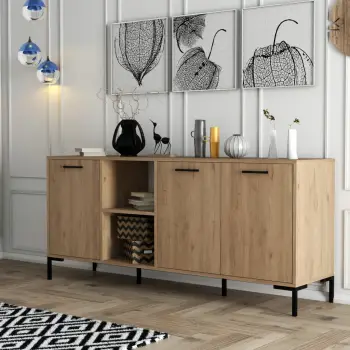 Konsolë Hanah Home Aurora, ngjyrë lisi, 180x80x45cm