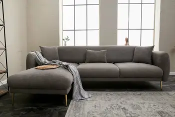 Kënd-sofë krevati Atelier del Sofa, Simena, kënd majtas, ngjyrë gri-ari