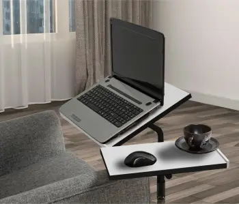 Tavolinë për Laptop me Lartësi të Rregullueshme Glen, bardhë, zezë