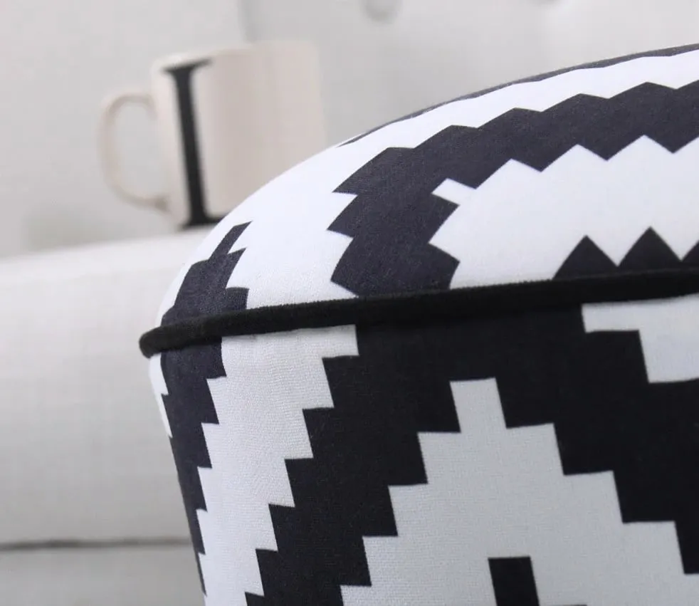 Puf Atelier del Sofa, Luiz, ngjyrë e zezë dhe e bardhë - 4