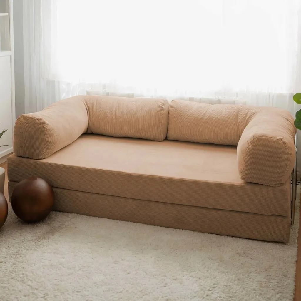 Divan-krevat treshe, kadife kafe, Nook - 1