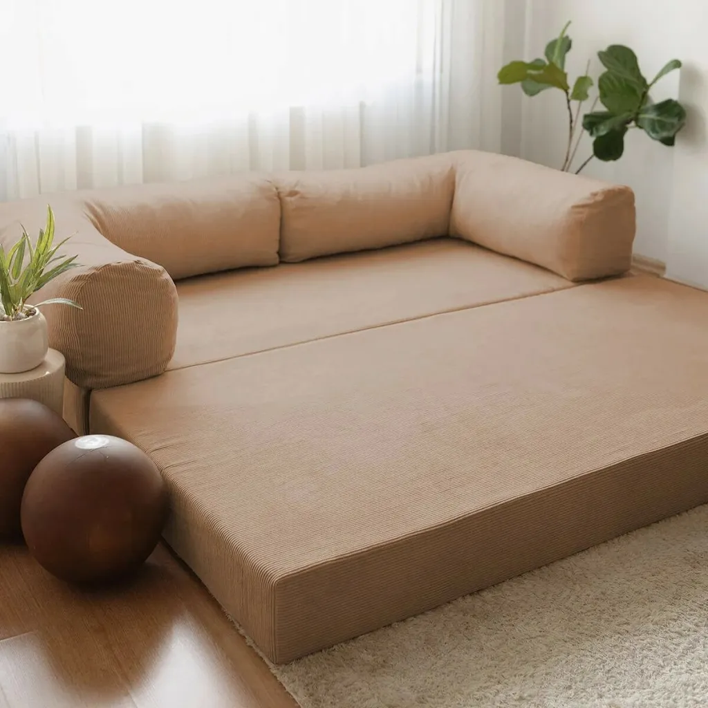 Divan-krevat treshe, kadife kafe, Nook - 2