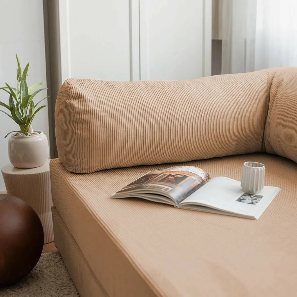 Divan-krevat treshe, kadife kafe, Nook - 3