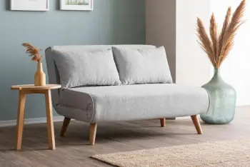 Divan-krevat dy ulëse, stof teddy, ngjyrë gri, Folde 2-Seater