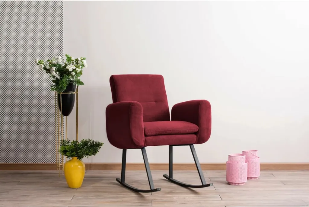 Karrige lëkundëse Atelier del Sofa, Kono, ngjyrë bordo - 1
