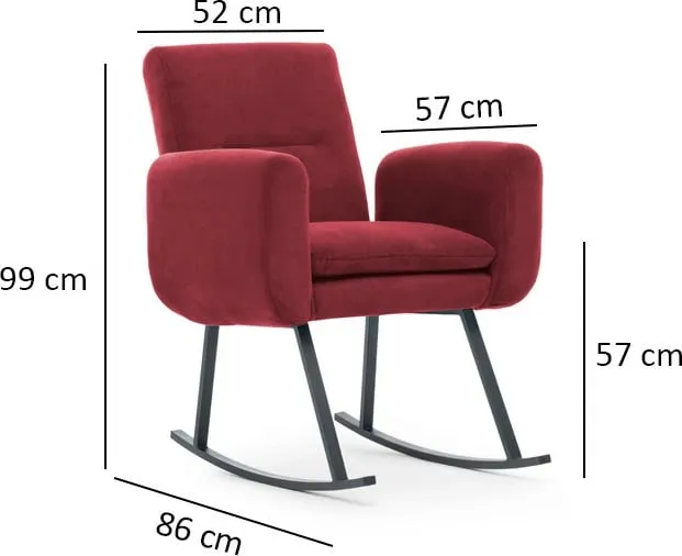 Karrige lëkundëse Atelier del Sofa, Kono, ngjyrë bordo - 6