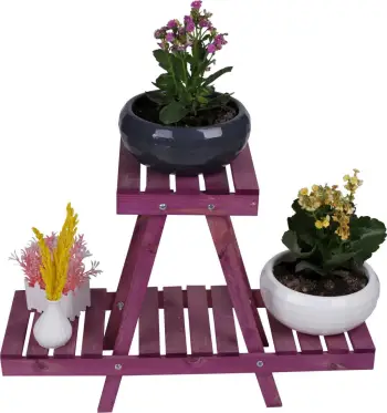 Jardiniere druri, dizajn i veçantë, ngjyrë vjollcë, 50x70x24 cm