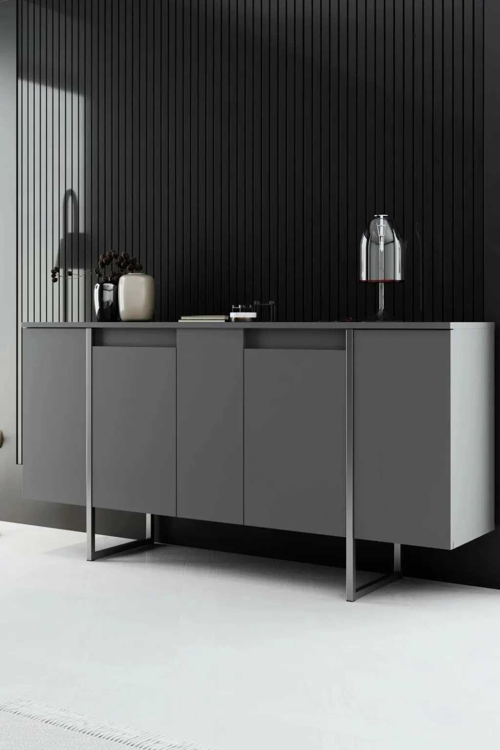 Set mobiljesh për dhomë dite, Hanah Home Luxe, antracit, argjend - 3