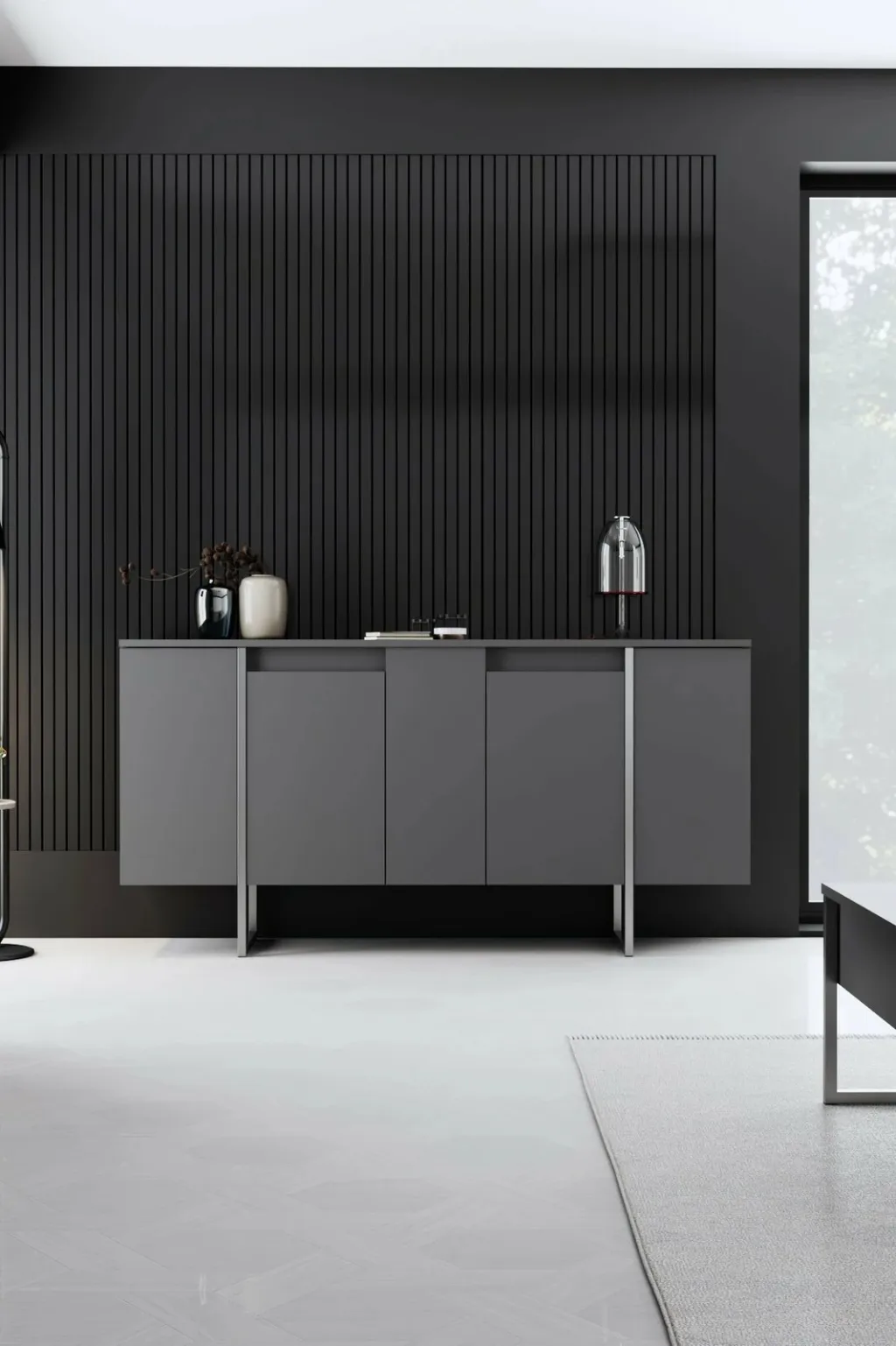 Set mobiljesh për dhomë dite, Hanah Home Luxe, antracit, argjend - 6