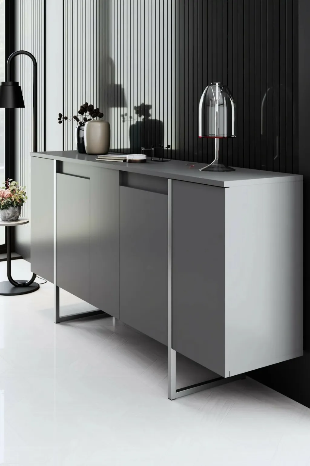 Set mobiljesh për dhomë dite, Hanah Home Luxe, antracit, argjend - 7