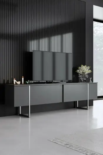 Komodë TV Hanah Home, Luxe, antracit, argjend