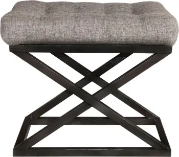 Puf Atelier del Sofa, këmbë kryq, e zezë, gri