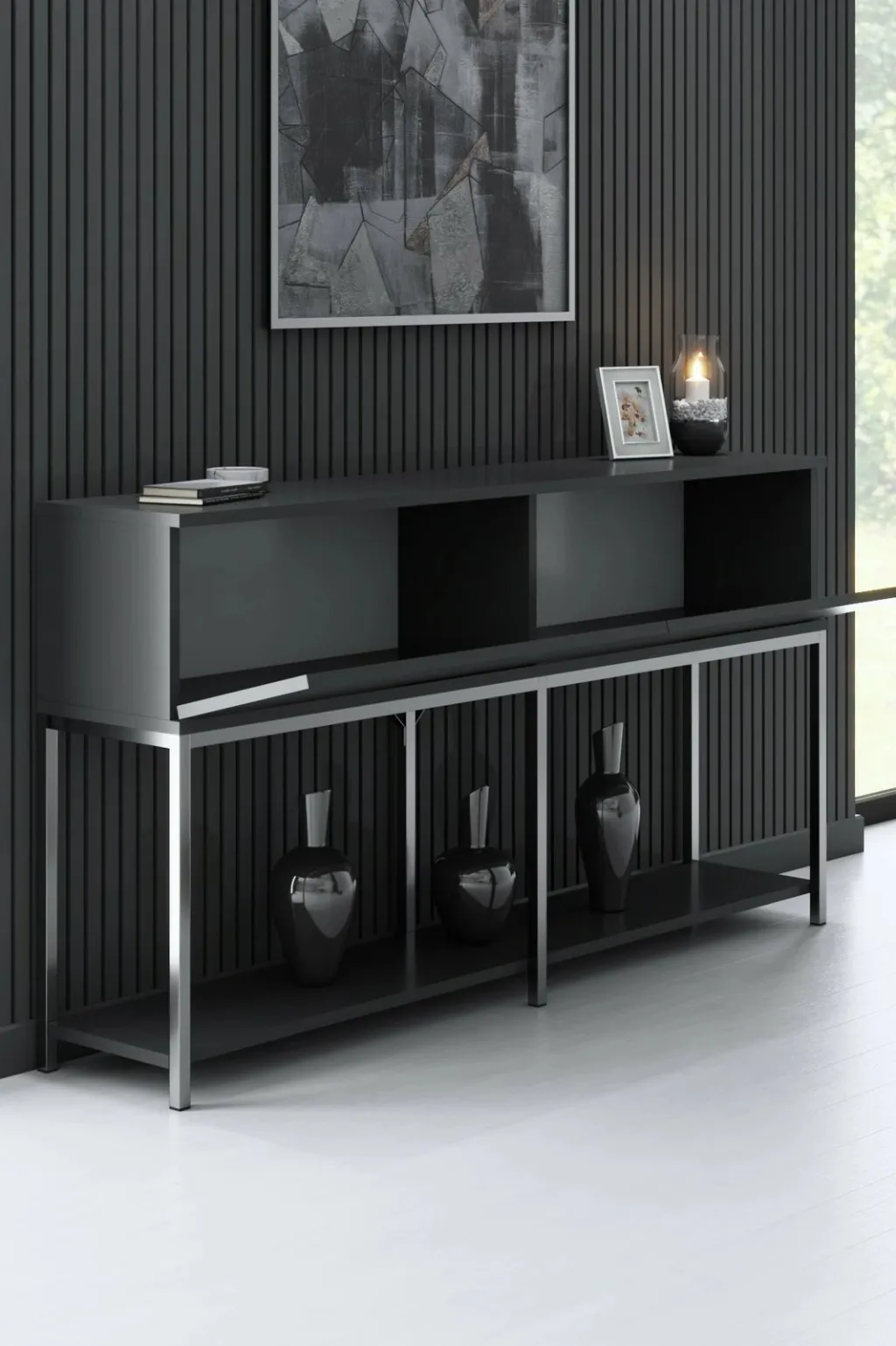 Konsol Hanah Home, Lord, antracit, argjend - 2