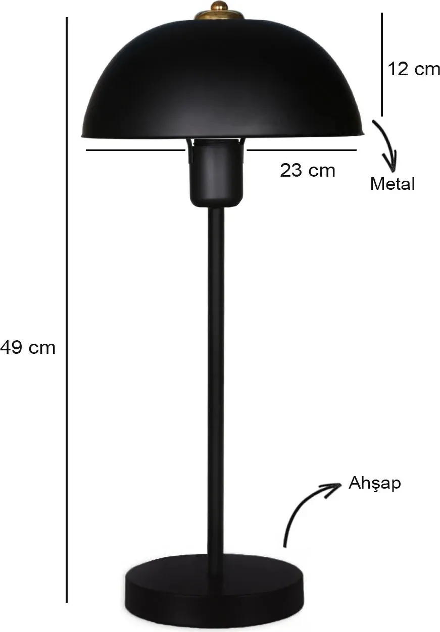 Llambë tavoline Opviq, AYD-2943, e zezë, metal dhe dru - 4