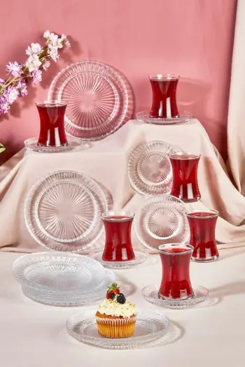 Set çaji prej xhami, 18 pjesë, Hermia Lina