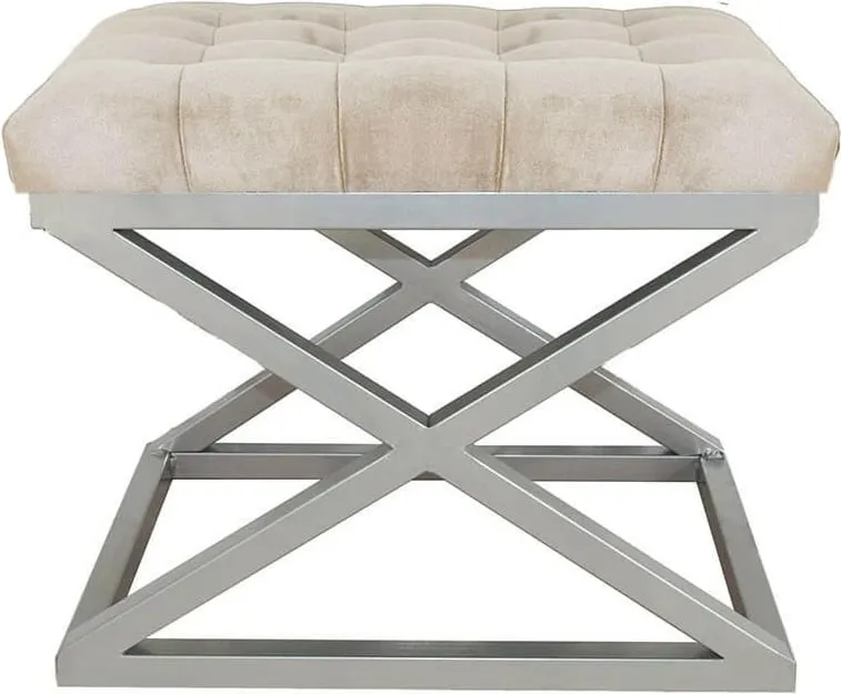 Puf Atelier del Sofa, ngjyrë argjendi dhe krem - 1