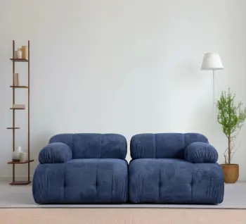 Divan dy-vendësh Atelier del Sofa Petite 2, ngjyrë blu nate