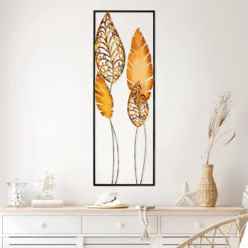 Aksesor dekorativ metalik për mur, Wallity, Nezgep 2, shumëngjyrësh, 32x90cm