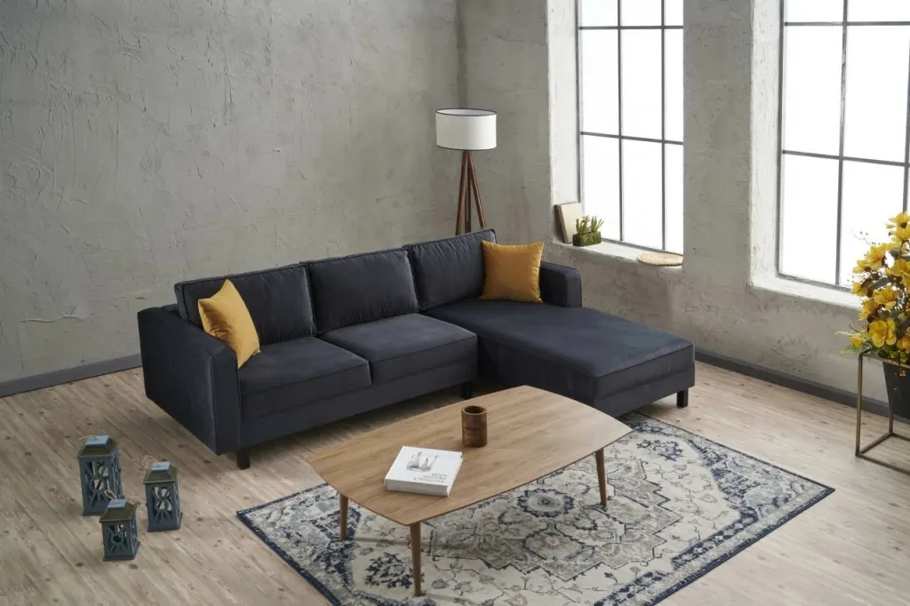 Këndore Atelier del Sofa, kadife, e djathtë, anthracite - 4