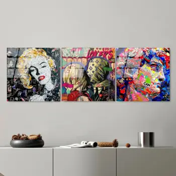 Pikturë dekorative xhami e temperuar (3 copë), Wallity, UV-857, 50x50