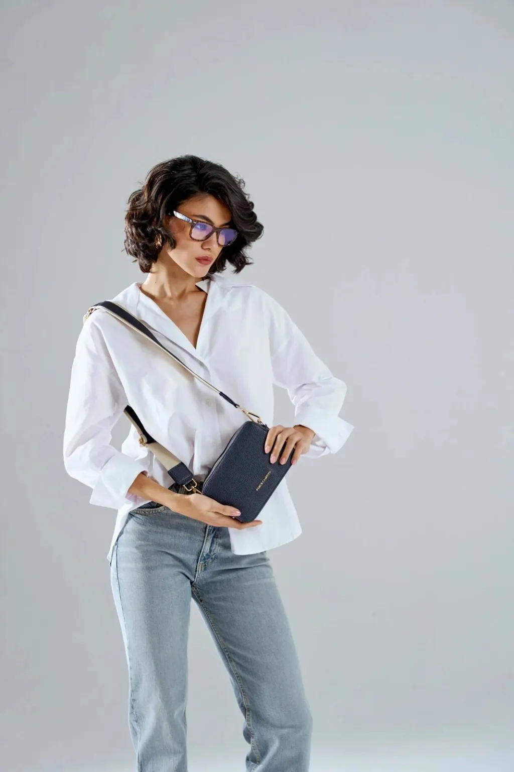 Çantë crossbody, ngjyrë e kaltër e errët, Vince Camuto, Vicenza - 6