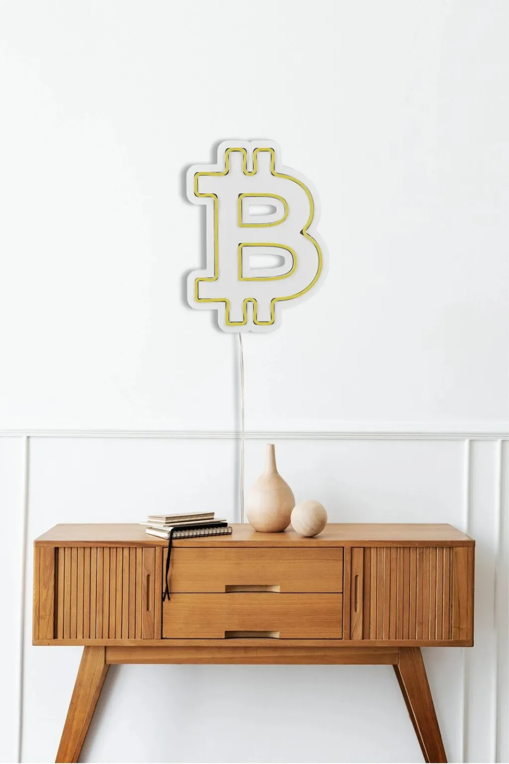 Dritë dekorative plastike LED, simbol Bitcoin, e verdhë - 5
