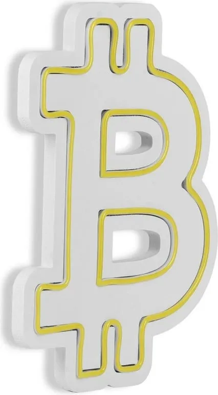 Dritë dekorative plastike LED, simbol Bitcoin, e verdhë - 6