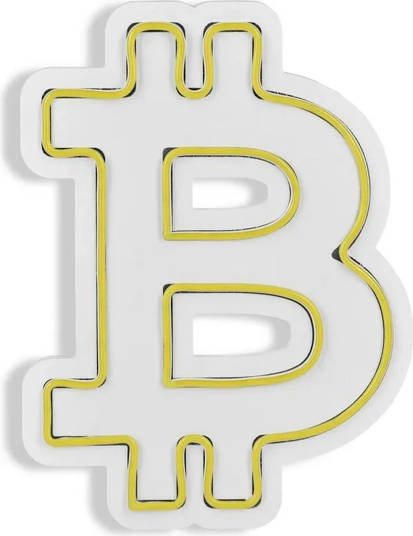 Dritë dekorative plastike LED, simbol Bitcoin, e verdhë - 7