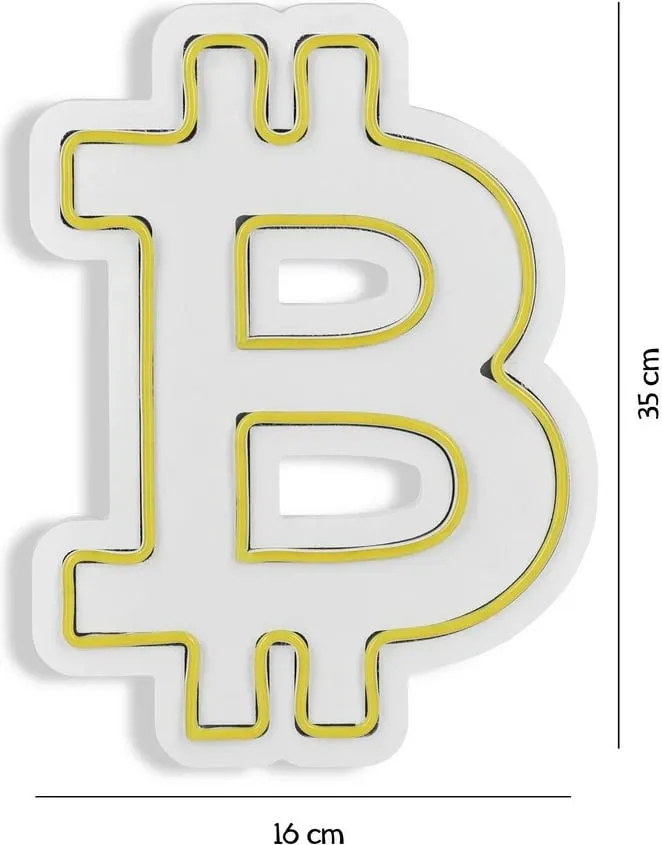 Dritë dekorative plastike LED, simbol Bitcoin, e verdhë - 9