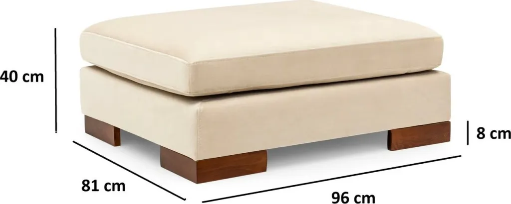 Këndore Tulip me pouf, e djathtë, bezhë - 12