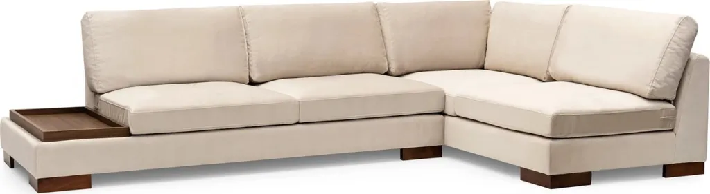Këndore Tulip me pouf, e djathtë, bezhë - 8