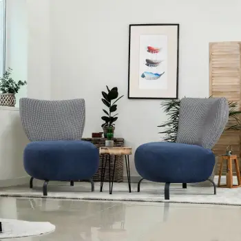 Karrige wing Atelier del Sofa, Loly, ngjyrë kaltër e errët
