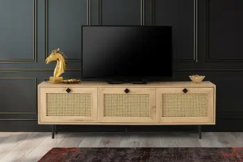 Komodë TV Hanah Home, Alcazar 180, ngjyrë lis dhe e zezë