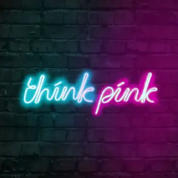 Dritë dekorative LED plastike, 'think pink', ngjyrë kaltër/rozë