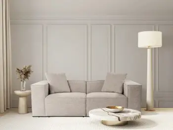 Divan dy vendësh Atelier del Sofa, Lora 2 vendësh, ngjyrë moka