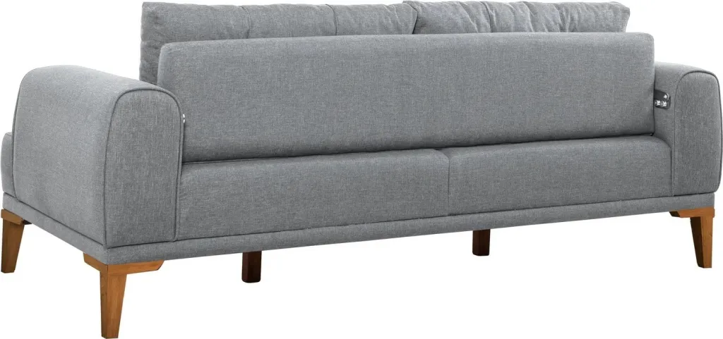 Set divani Atelier del Sofa, Vina, gri, këmbë dru Atlantic Pine - 12