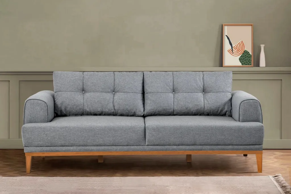 Set divani Atelier del Sofa, Vina, gri, këmbë dru Atlantic Pine - 3