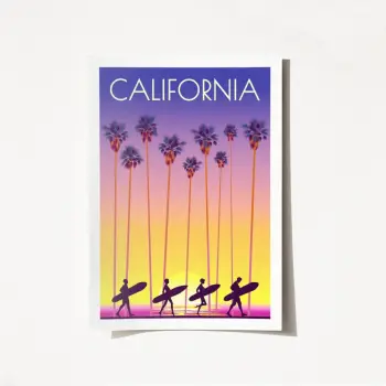 Poster A3 California, shumëngjyrësh, 29.7x42cm