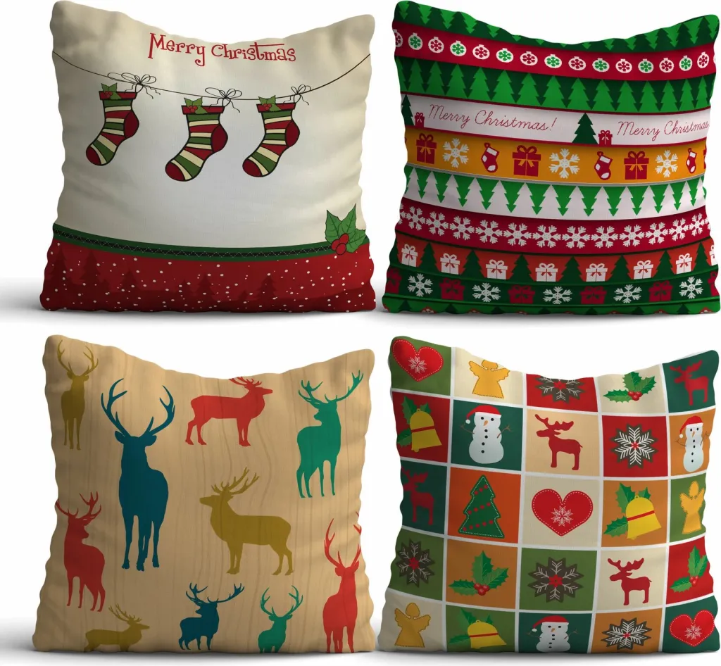 Set jastëkësh dekorativë (4 copë), Aberto Design, NYXMAS05 - 1