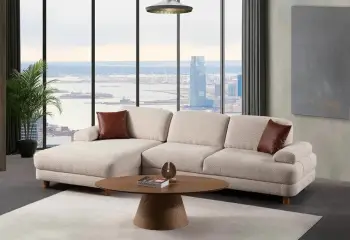 Kënd-sofë krevate Atelier del Sofa, kënd i majtë, ngjyrë krem