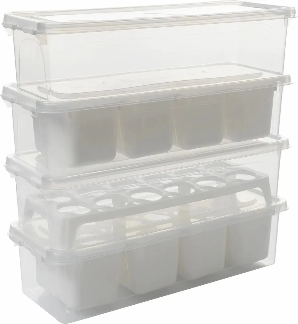 Set kuti plastike për organizim (4 copë), Hermia, 4Lukutu10, transparente - 5