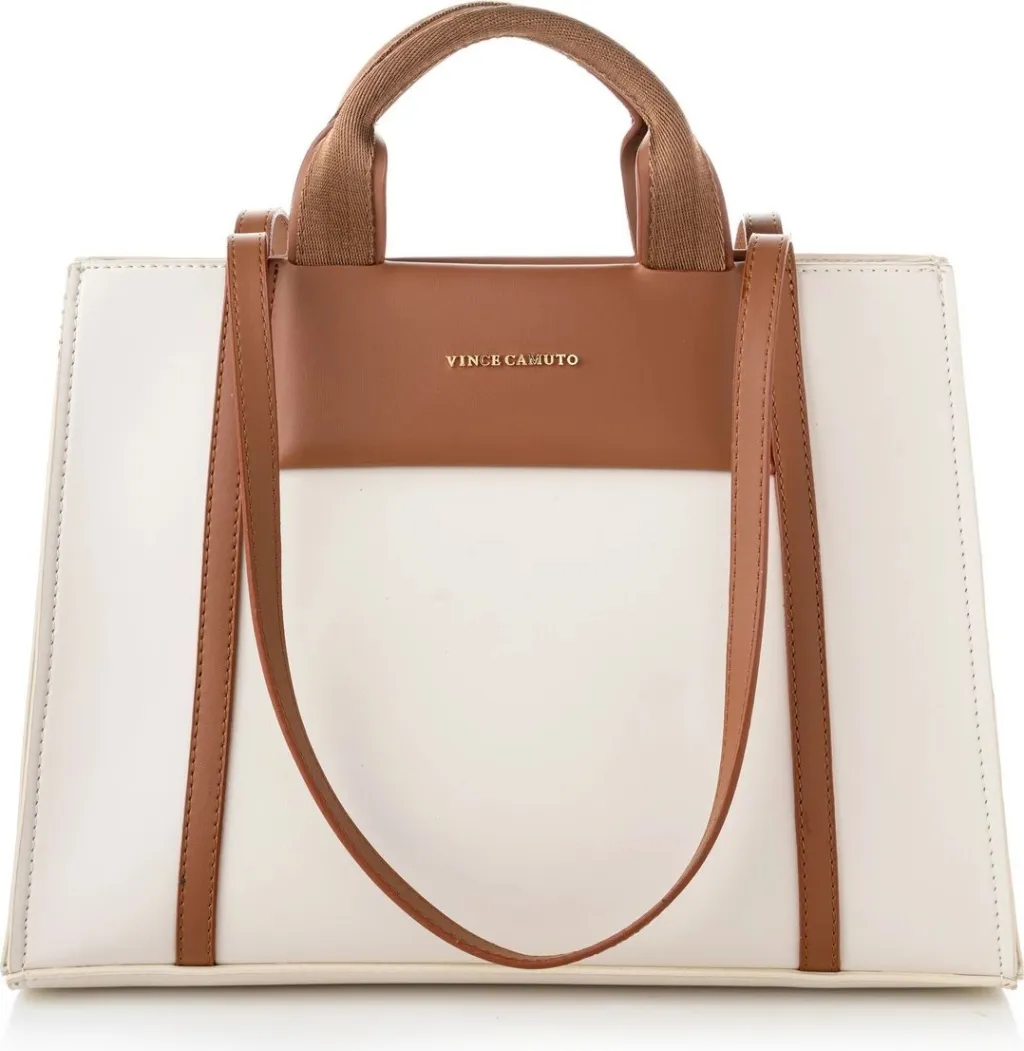 Tote bag Vince Camuto, Umbria, krem dhe kafe e hapur - 2