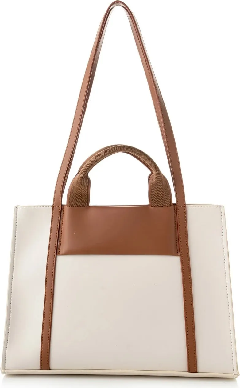 Tote bag Vince Camuto, Umbria, krem dhe kafe e hapur - 5
