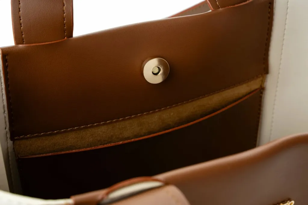 Tote bag Vince Camuto, Umbria, krem dhe kafe e hapur - 7