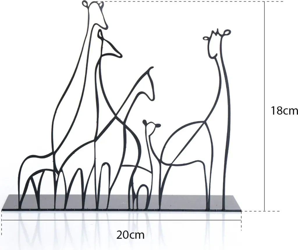Objekt dekorativ Aberto Design, Giraffa, ngjyrë e zezë - 2