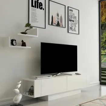 Komodë TV Hanah Home, ngjyrë e bardhë, Matera